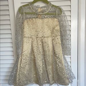 SHEIN Gold Starry Sheer Dress